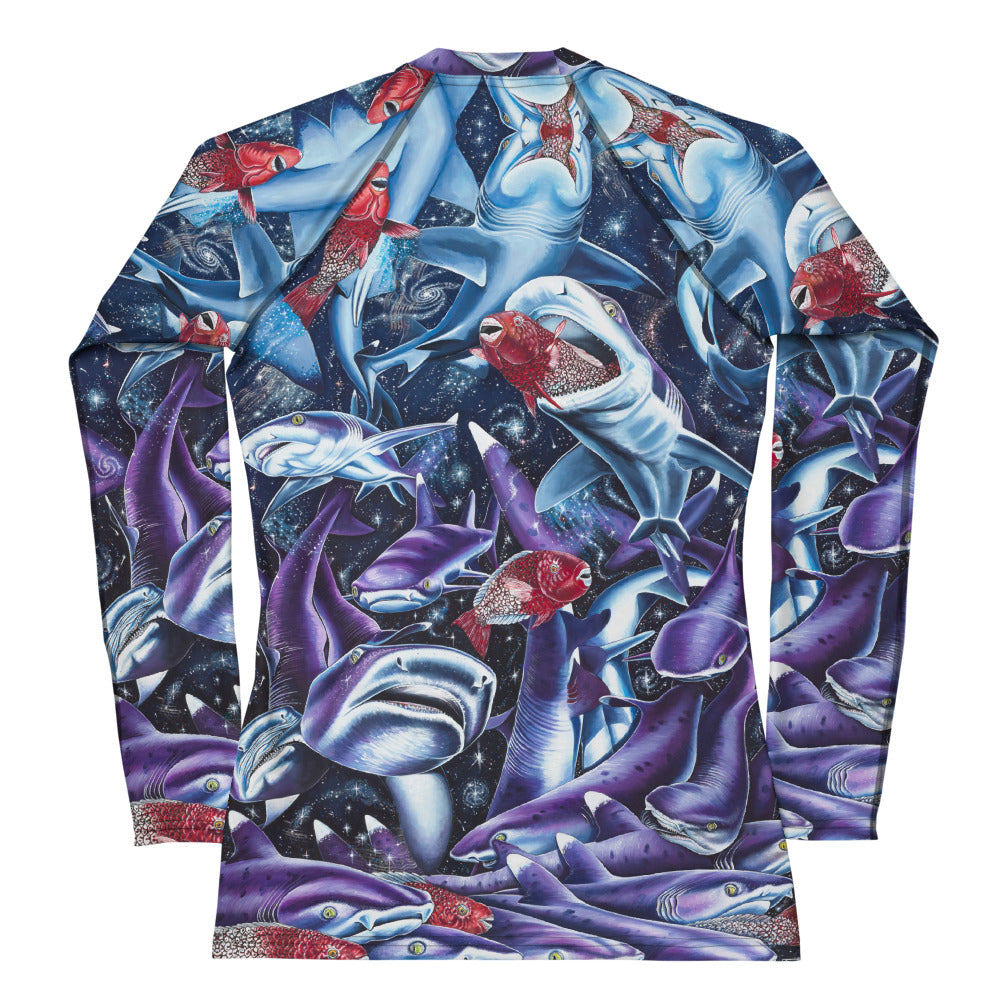 Cosmic Lovers Full Print Women's Rash Guard