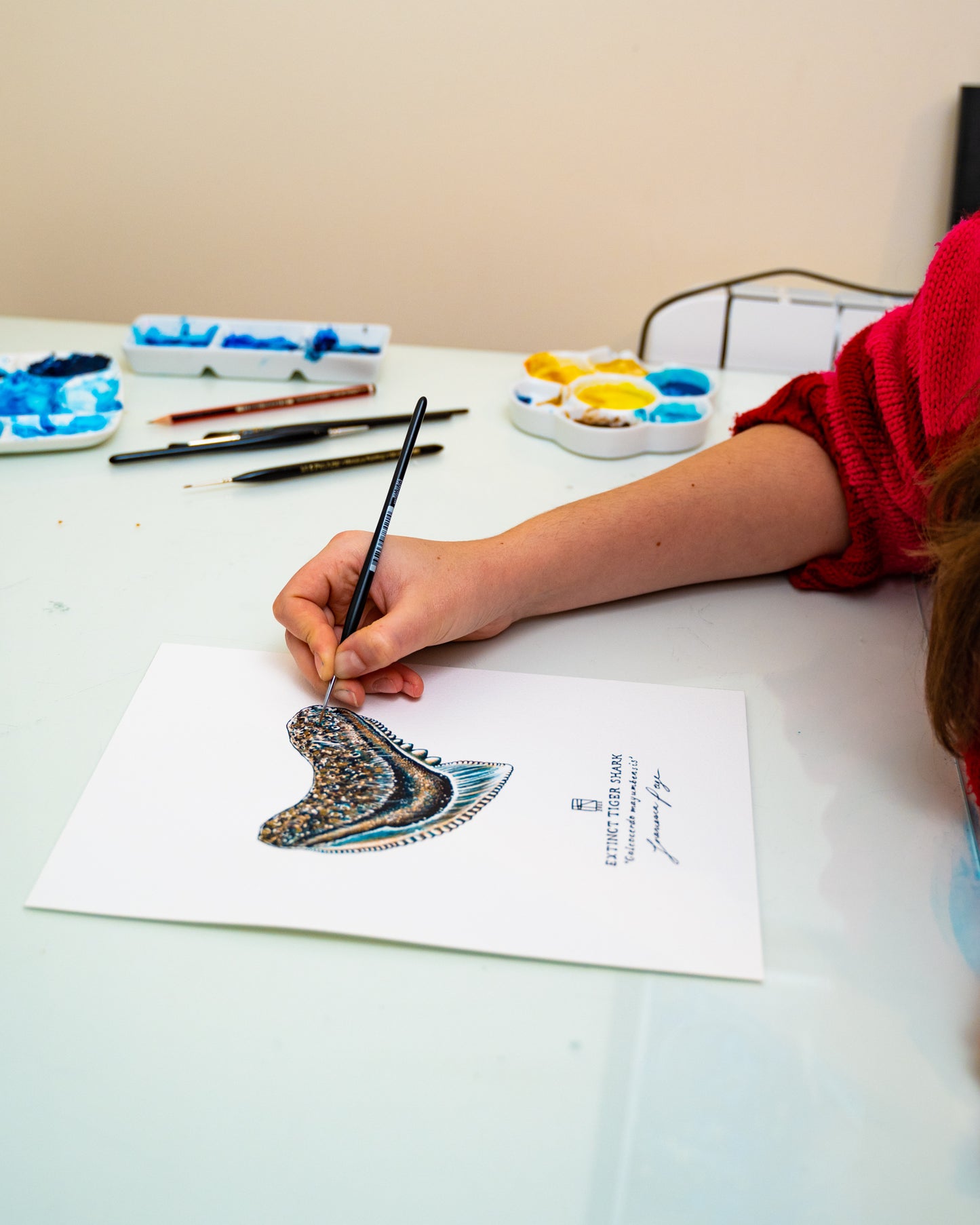 Extinct Tiger Shark - A4 Original Painting