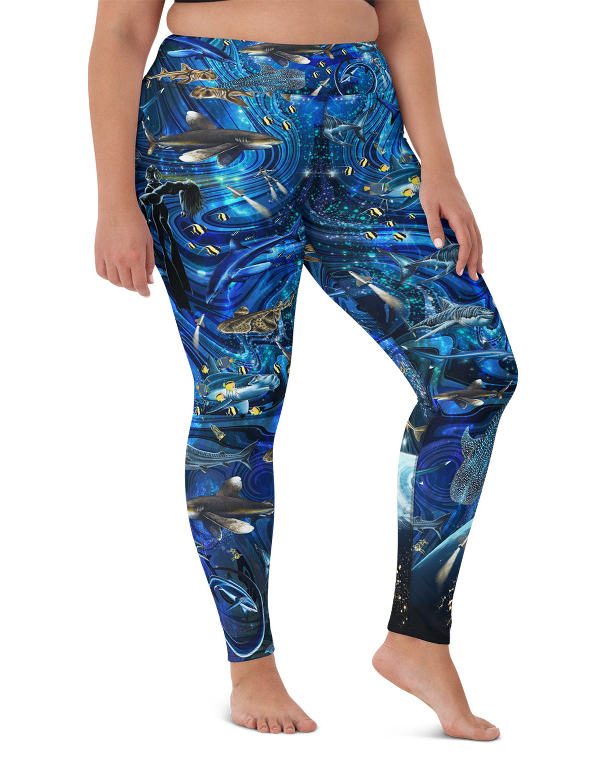 Space shark Yoga Leggings