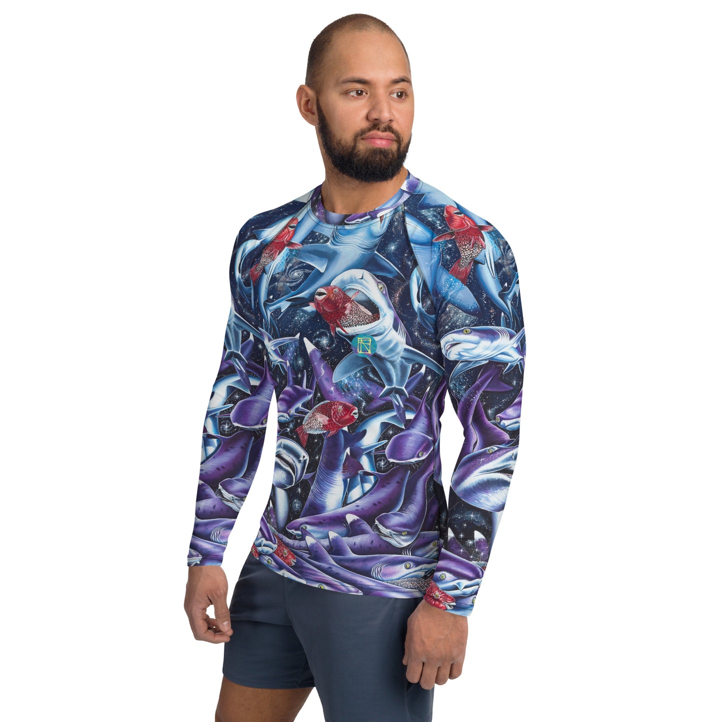 Cosmic Lovers Full Print Men's Rash Guard