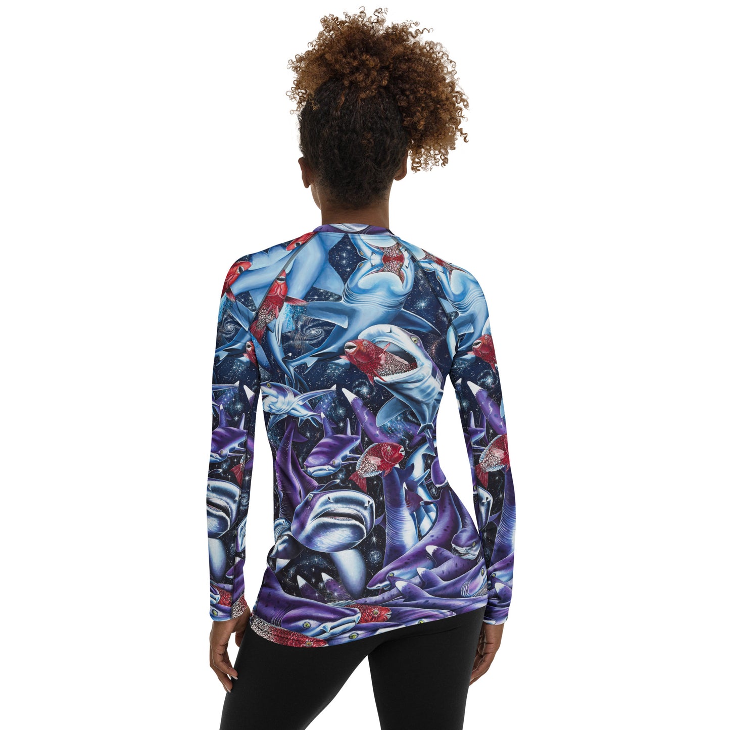 Cosmic Lovers Full Print Women's Rash Guard