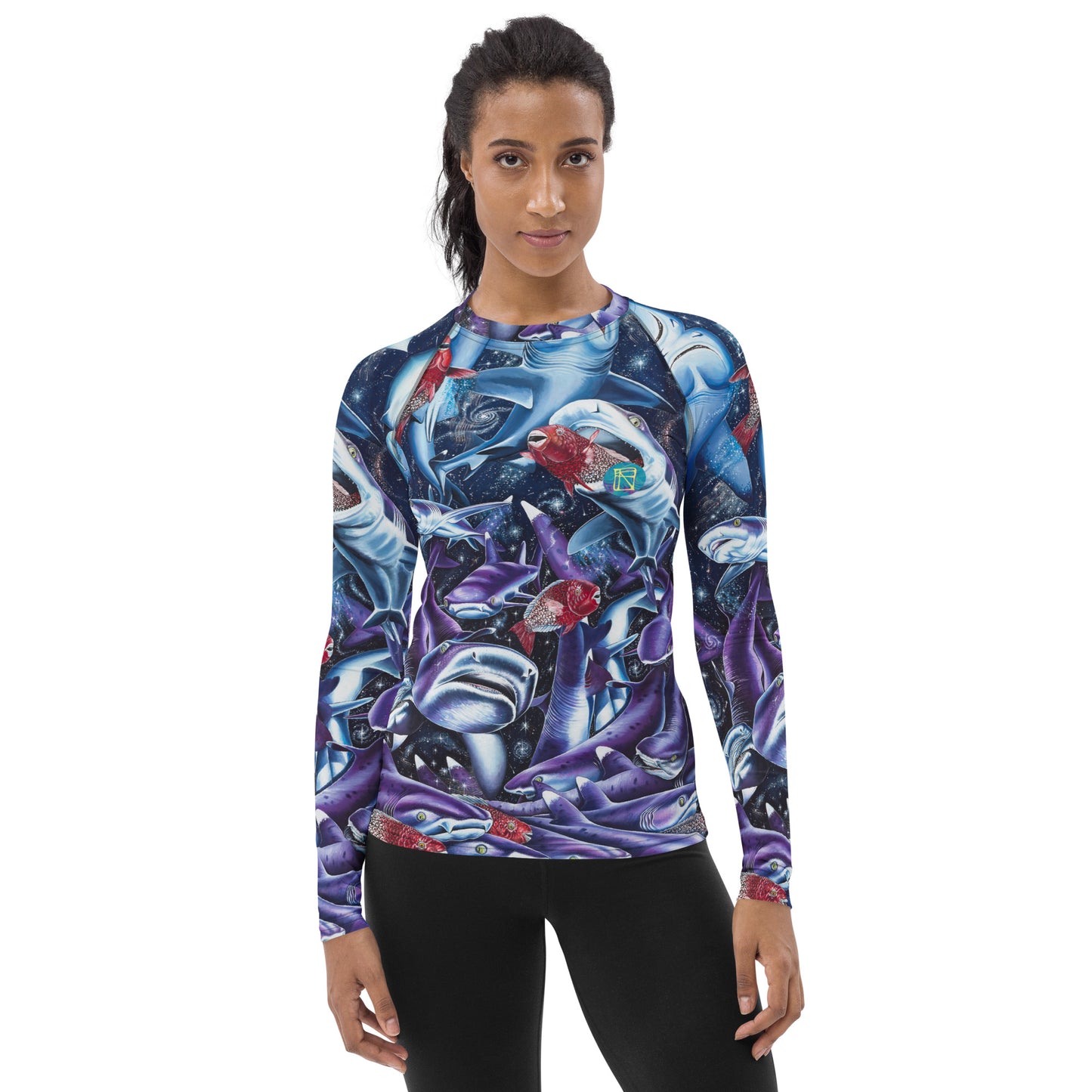 Cosmic Lovers Full Print Women's Rash Guard