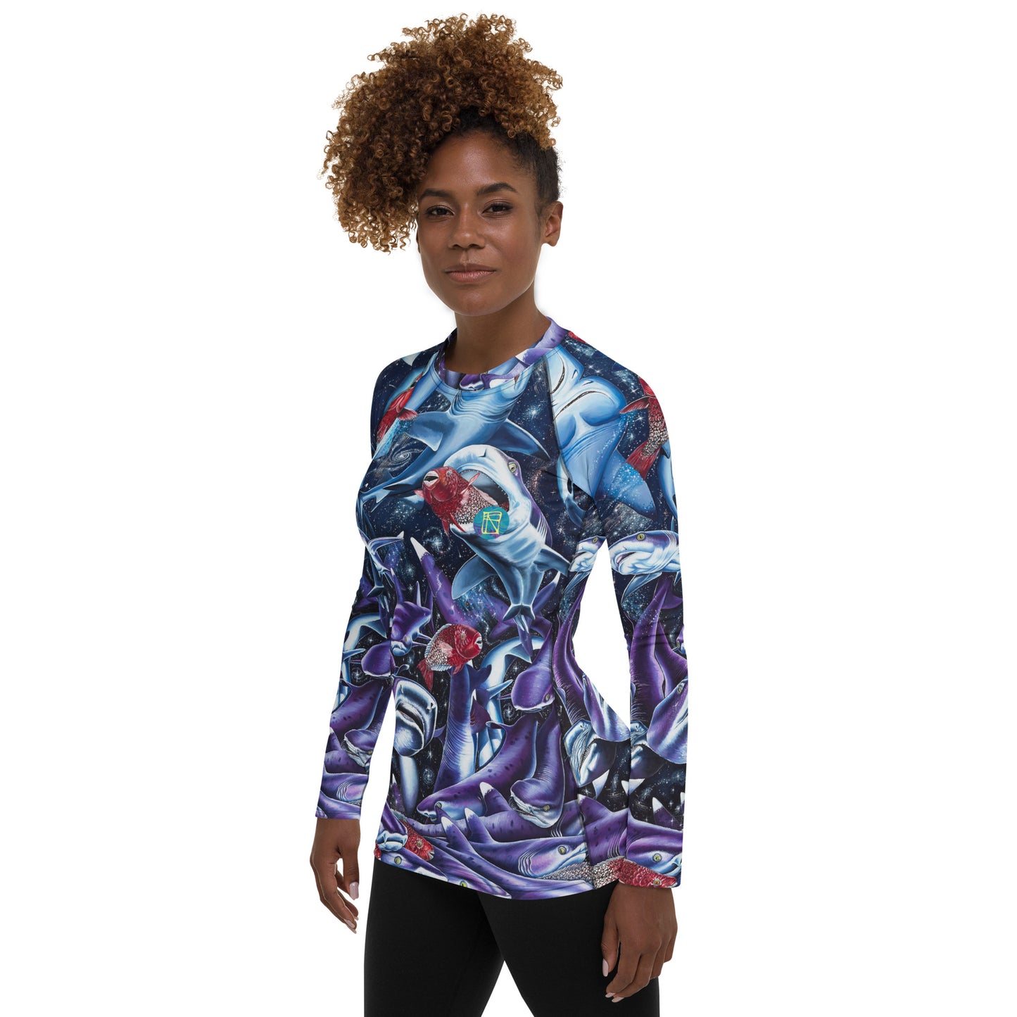 Cosmic Lovers Full Print Women's Rash Guard