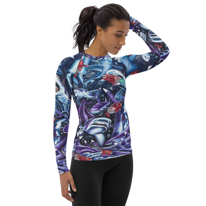 Cosmic Lovers Full Print Women's Rash Guard