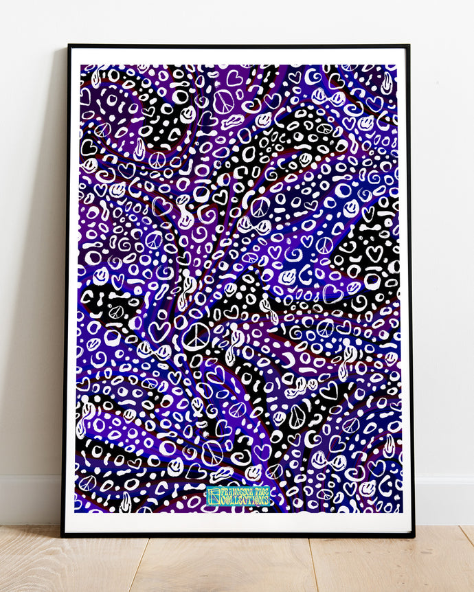 Purple Rayz Illustration Print