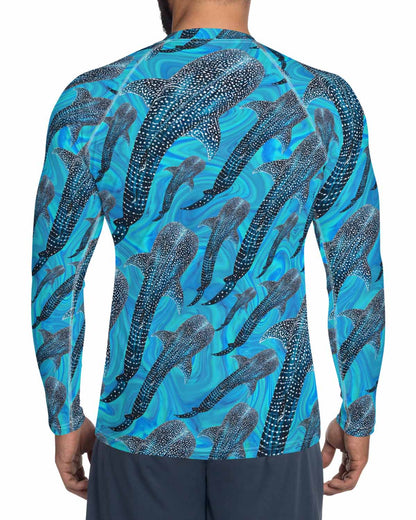 Groovy Whale Shark Men's Rash Guard