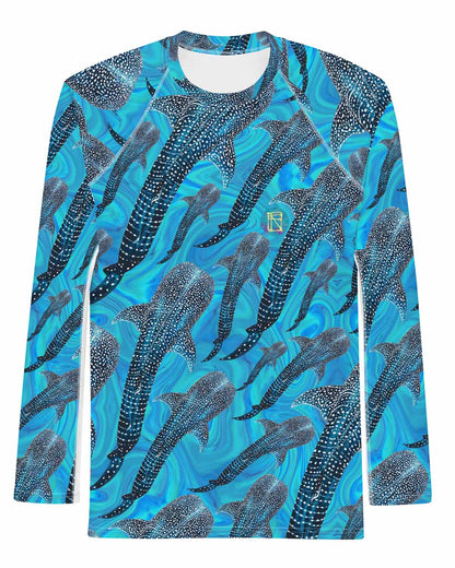 Groovy Whale Shark Men's Rash Guard