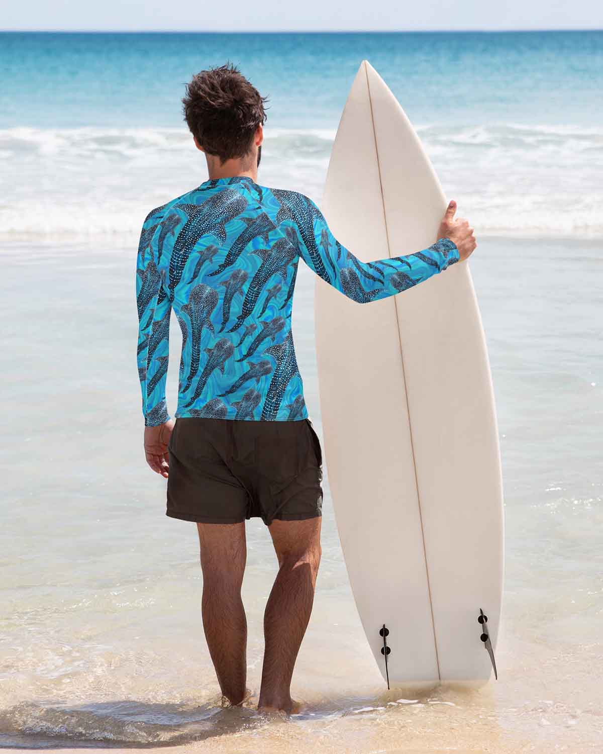 Groovy Whale Shark Men's Rash Guard