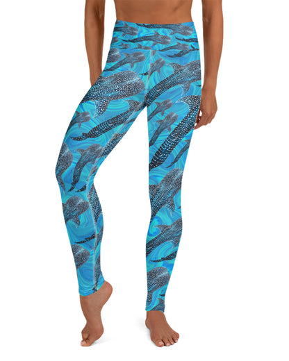 Groovy Whale Shark Yoga Leggings