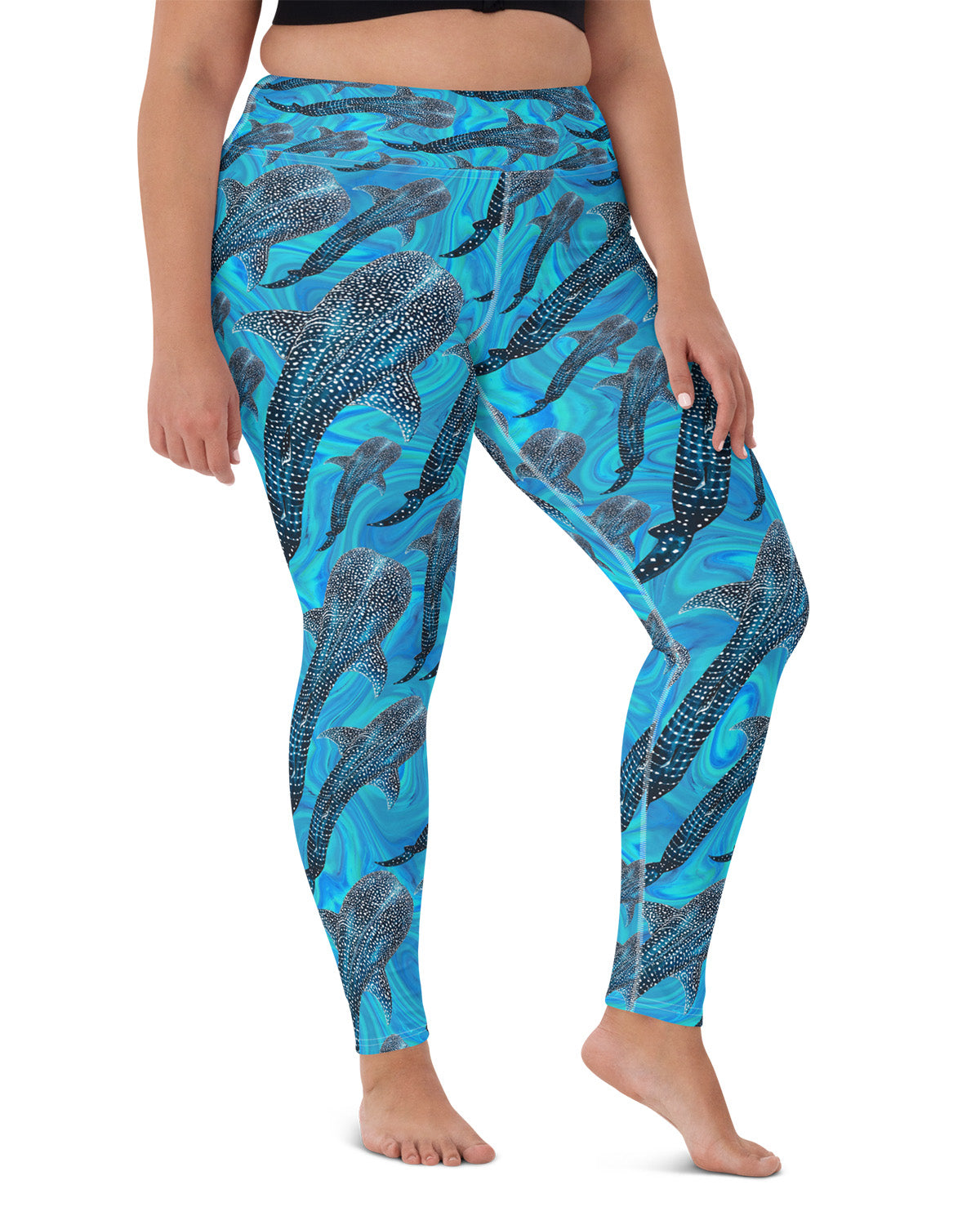 Groovy Whale Shark Yoga Leggings