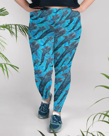 Groovy Whale Shark Curve Yoga Leggings