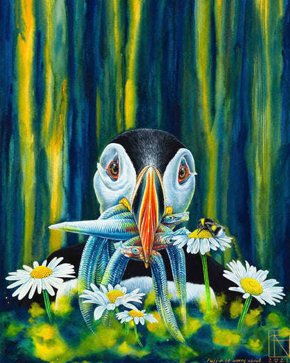 'Puffin to worry about' - A1 Original Painting