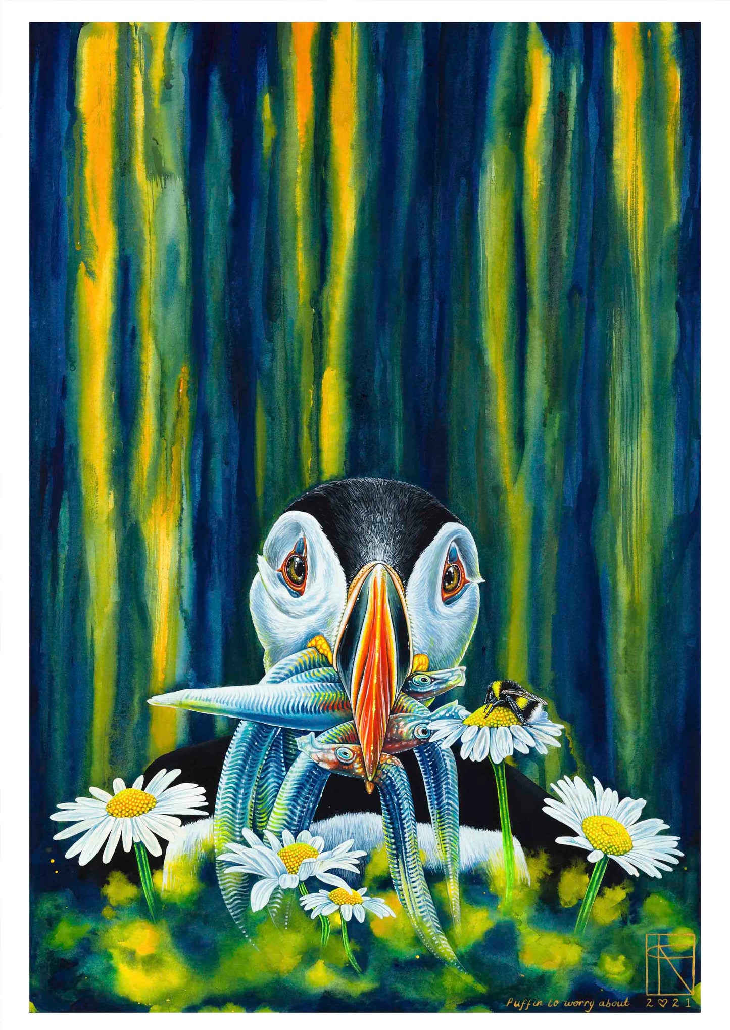 'Puffin to worry about' - A1 Original Painting