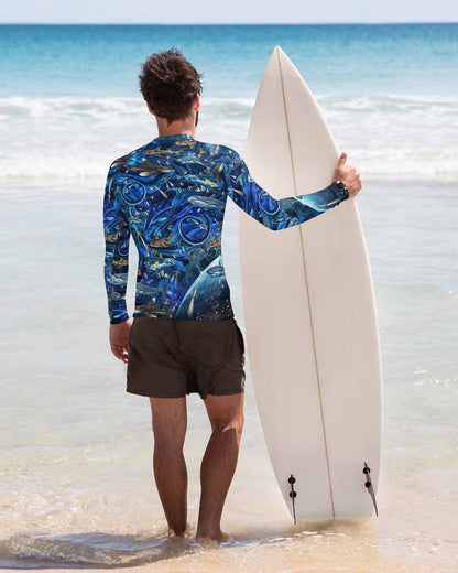 Space Shark Men's Rash Guard