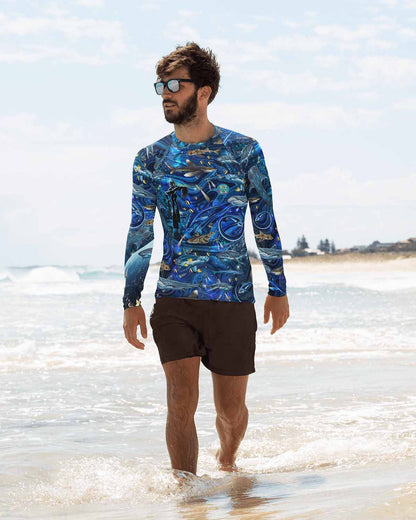 Space Shark Men's Rash Guard