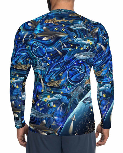 Space Shark Men's Rash Guard