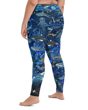 Load image into Gallery viewer, Space shark Yoga Leggings
