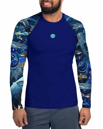 Space Shark Men's Rash Guard