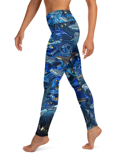 Space shark Yoga Leggings