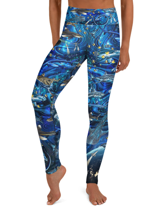 Space shark Yoga Leggings