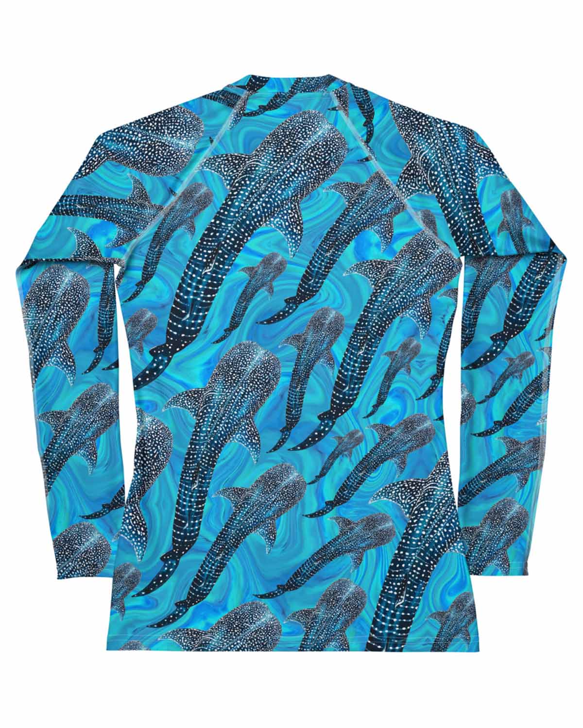 Groovy Whale Shark Full print Women's Rash Guard