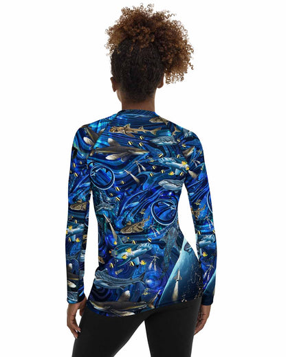 Space Shark Full print Women's Rash Guard