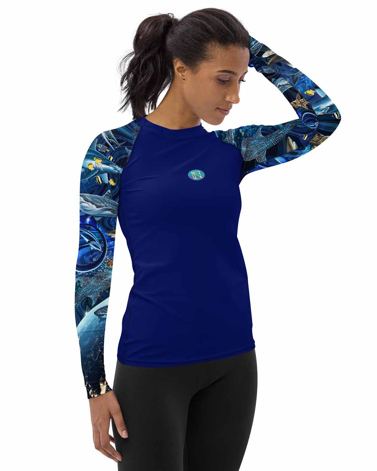 Space Shark Magic Women's Rash Guard