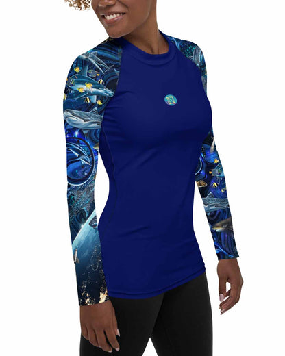 Space Shark Magic Women's Rash Guard