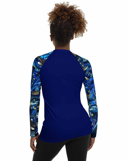 Space Shark Magic Women's Rash Guard