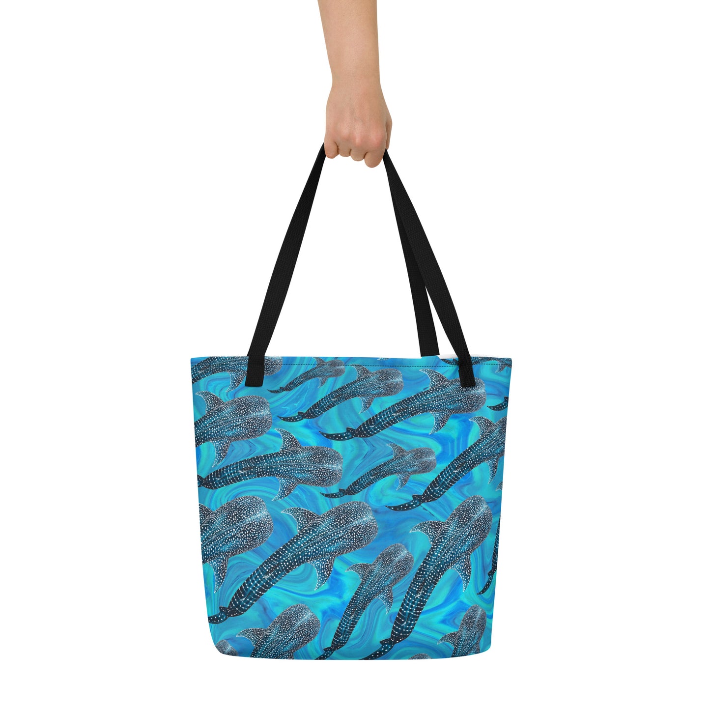 Groovy Whale Shark Large Tote Bag