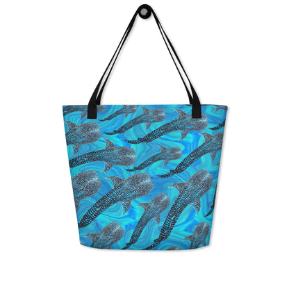 Groovy Whale Shark Large Tote Bag