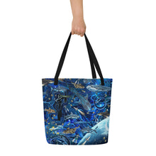 Load image into Gallery viewer, Space Shark Large Tote Bag
