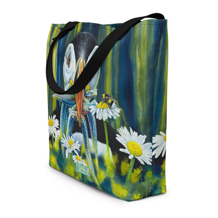 Puffin to worry about Large Tote Bag