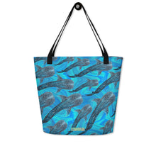 Load image into Gallery viewer, Groovy Whale Shark Large Tote Bag
