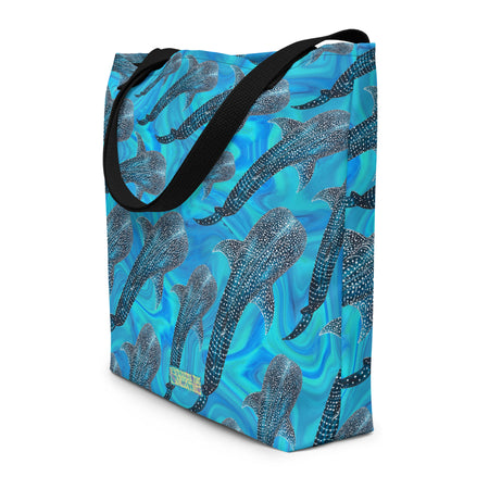 Groovy Whale Shark Large Tote Bag