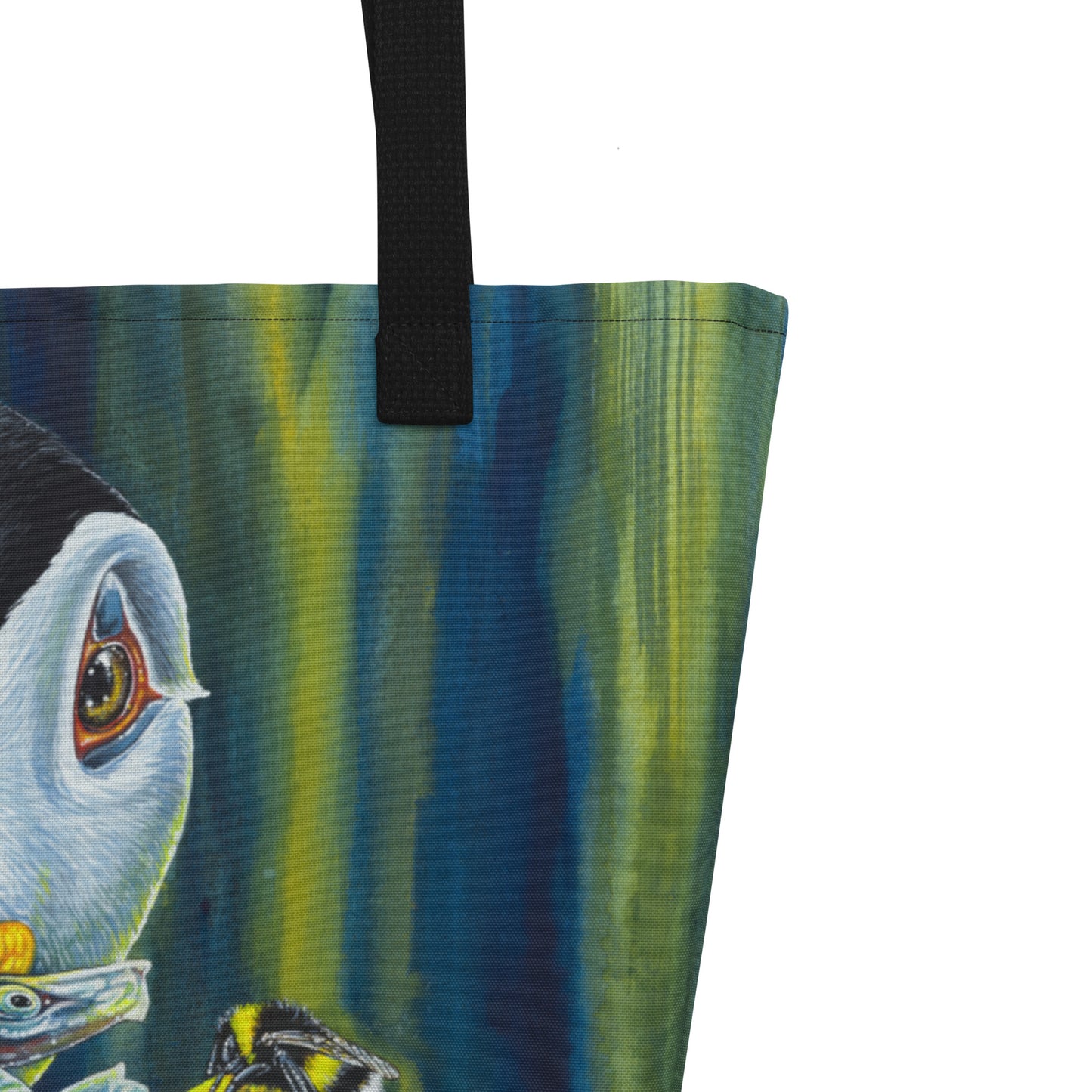 Puffin To Worry About Large Tote Bag