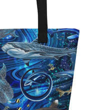 Load image into Gallery viewer, Space Shark Large Tote Bag
