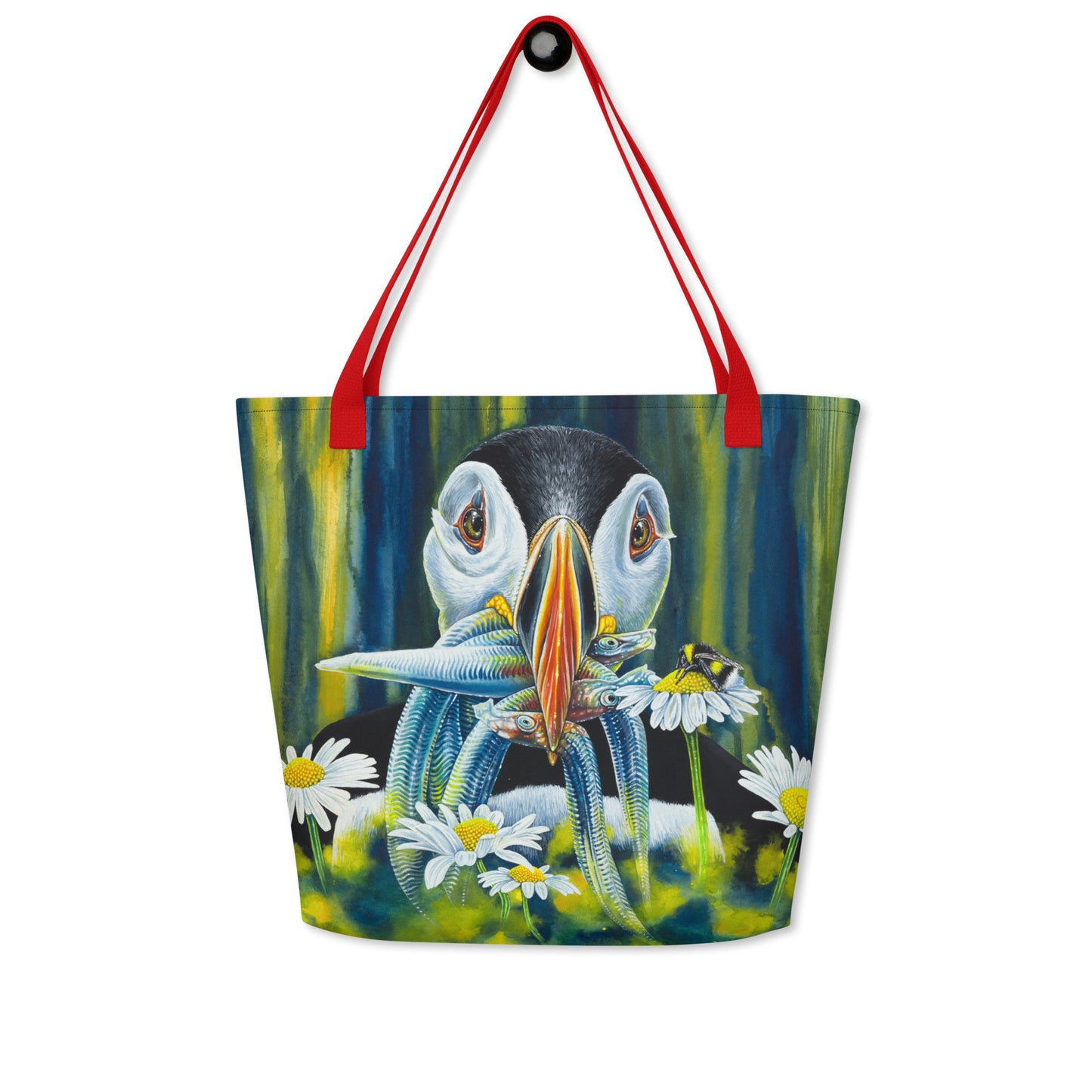 Puffin To Worry About Large Tote Bag