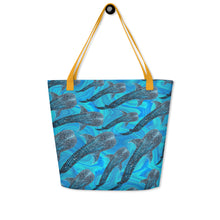 Load image into Gallery viewer, Groovy Whale Shark Large Tote Bag
