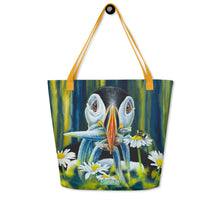 Load image into Gallery viewer, Puffin to worry about Large Tote Bag
