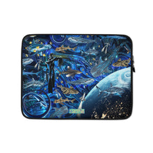 Load image into Gallery viewer, Space Shark Neoprene Laptop Case
